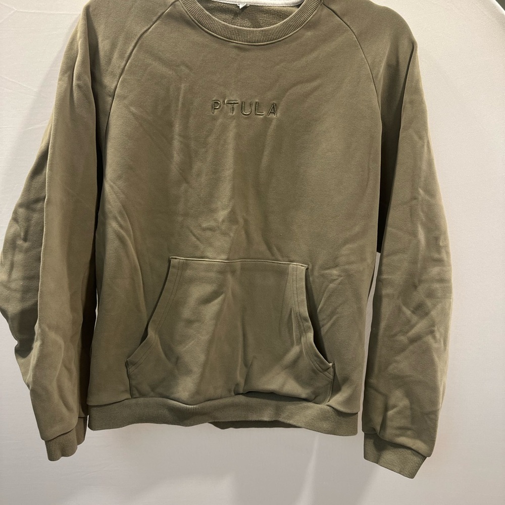 P'tula Olive Green Crewneck Sweatshirt